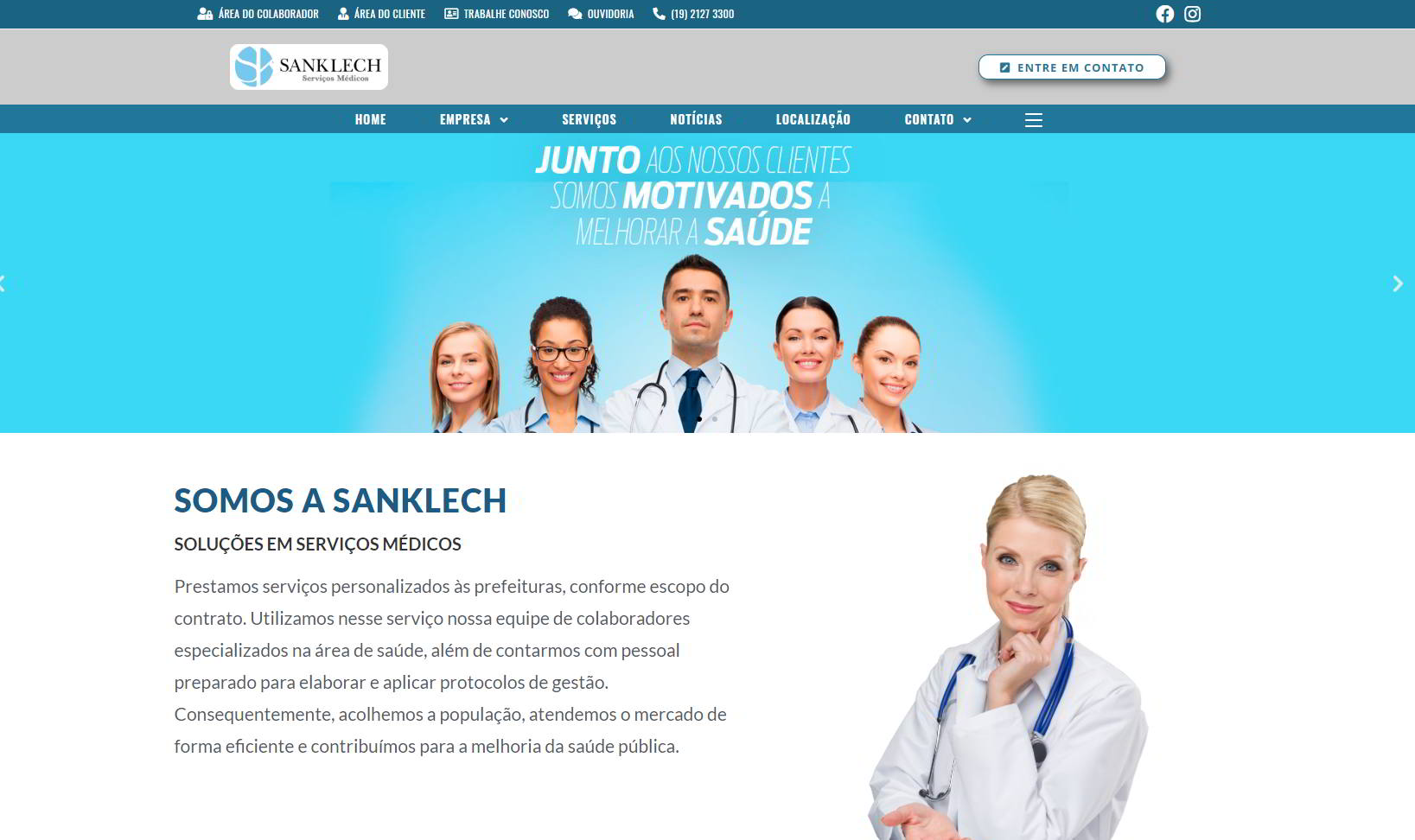 Sanklech Serviços Médicos – Web Site Institucional